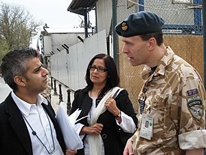 Sadiq Khan and Yasmin Qureshi talk to British troops in Kabul (2473583886)