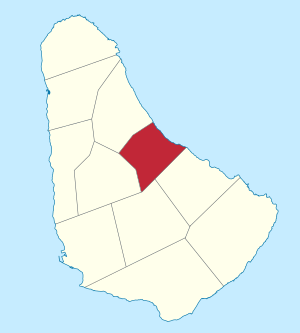 Map of Barbados showing the Saint Joseph parish
