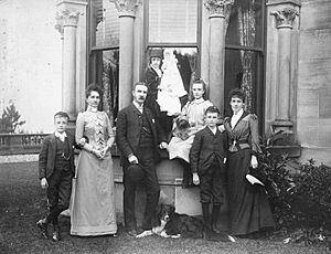 Samuel Cleland Davidson at Killaire House with his family before a visit to India 1891