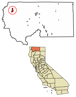 Location of Happy Camp in Siskiyou County, California