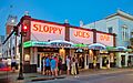 Sloppy Joe's Bar, Key West Florida, April 2018, front view with people on sidewalk