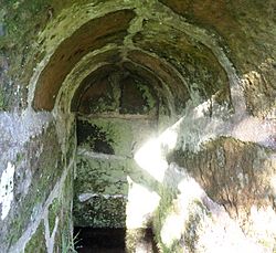 St Peter's Holy Well, Houston, Renfrewshire - detail of the internal stonework