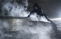 Steamy Entrance Springs on Cold Night in Hot Springs National Park.jpg