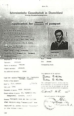 Susan Hilton Swiss Embassy in Germany passport application 1945