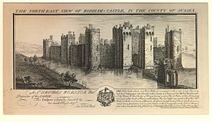 The North East View of Bodiham Castle in the County of Sussex