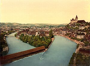 Thun Blickrichtung Burg 1900