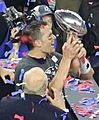 Tom Brady with Vince Lombardi trophy (cropped)