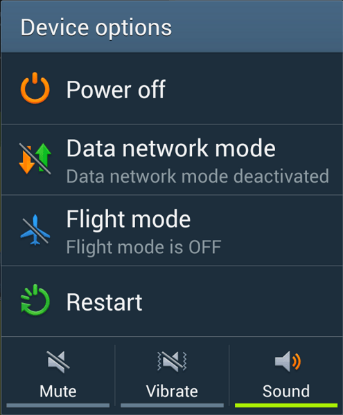 TouchWiz 2013 device options