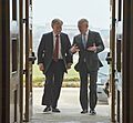 U.S. Secretary of Defense James N. Mattis greets the National Security Advisor-designate John R. Bolton at the Pentagon in Arlington, VA
