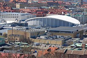 Vy över Scandinavium och Valhallabadet