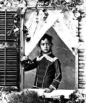 Young Kaiulani at Window