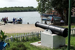 18th century cannon on Pearl Lagoon municipal wharf