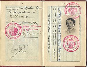 1942 issued government in exile passport by Chargé d'affaires in Portugal Milutin Milovanovic