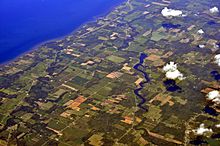 Aerial - NY Lake Ontario shore near Oak Orchard Marine Park 03 - white balanced (9645354673)