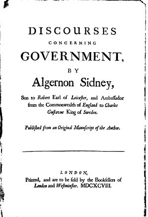 Algernon Sidney 1622-1683 Discourses 1698