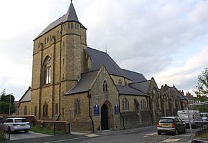 Annunciation Church, Chesterfield by Roger Templeman Geograph 6405990.jpg