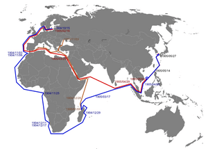 Battle of Japan Sea (Route of Baltic Fleet) NT