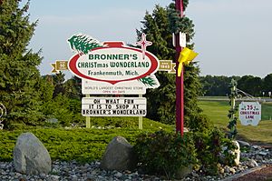 Bronner's Christmas Wonderland sign at the entrance to Christmas Lane