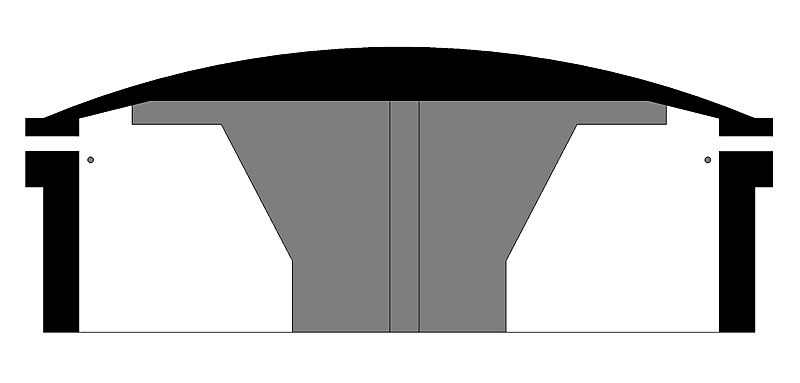 Cantilever pillbox cross section