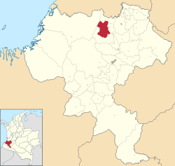 Location of the municipality and town of Suarez, Cauca in the Cauca Department of Colombia.