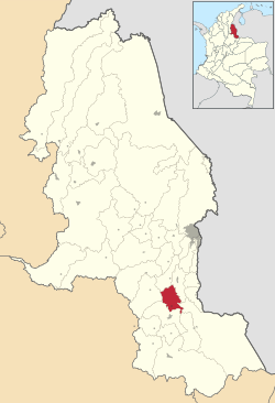 Location of the municipality and town of Pamplonita in the Norte de Santander Department of Colombia.