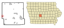 Location of Linden, Iowa