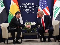 Donald Trump and Nechirvan Barzani at Davos 2020