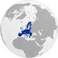 EU on a globe