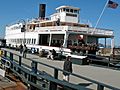 Port-stern view of steam ferryboat "Eureka", Hyde Street Pier, San Francisco Maritime National Historic District..