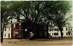 Former Merriam print shop in West Brookfield - 1910 postcard