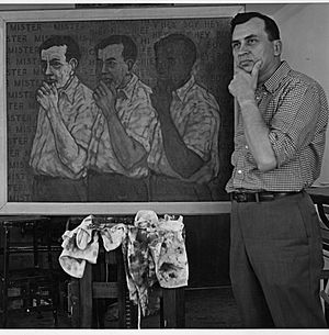Gibson Byrd with painting The Difference 1965
