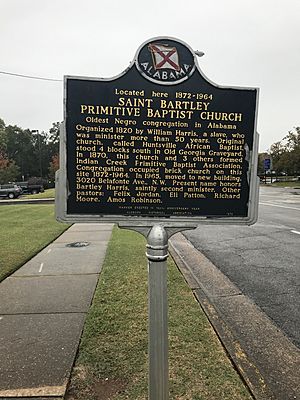 Historic Marker for Saint Bartley Primitive Baptist Church