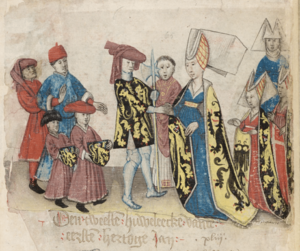 Huwelijk van Jan I van Brabant en Margaretha van Dampierre (Marriage of John I of Brabant and Margaret of Flanders) Brabantsche Yeesten