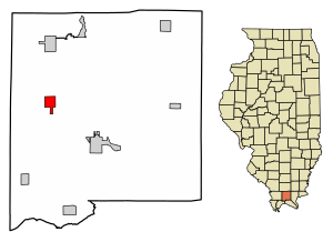Location of Buncombe in Johnson County, Illinois