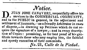 Juan José Canaveri (Notice)