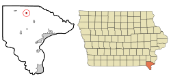 Location of St. Paul, Iowa