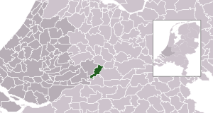 Highlighted position of Leerdam in a municipal map of South Holland