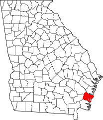 Image: Map of Georgia highlighting Glynn County