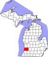 State map highlighting Allegan County