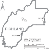 Map of Richland Parish Louisiana With Municipal Labels