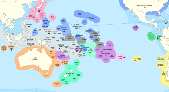 Map of the Territorial Waters of the Pacific Ocean