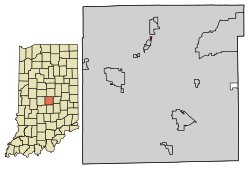 Location of North Crows Nest in Marion County, Indiana.