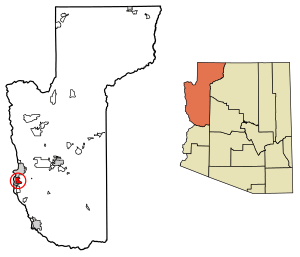Location of Fort Mohave in Mohave County, Arizona.