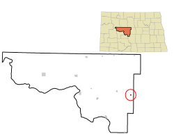 Location of Mercer, North Dakota
