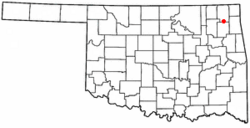 Location of Big Cabin, Oklahoma