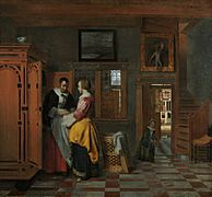 Pieter de Hooch - At the Linen Closet