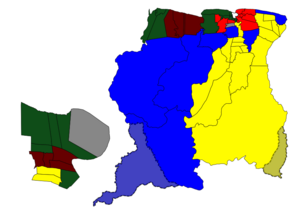 Population majorities per resort in Suriname