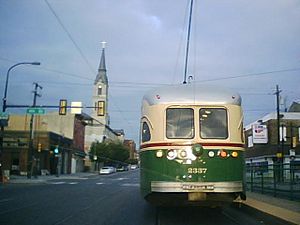 Route 15 Trolley near St Peter's at 5th and Girard
