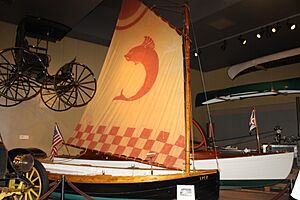 Sailing dinghy at Maine State Museum, Augusta IMG 2025