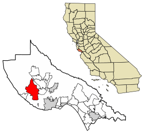 Location of Bonny Doon in Santa Cruz County, California.